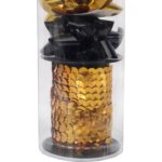 Zestaw do pakowania prezentów: rozetki + wstążka kolor złoto czarny - obrazek 3