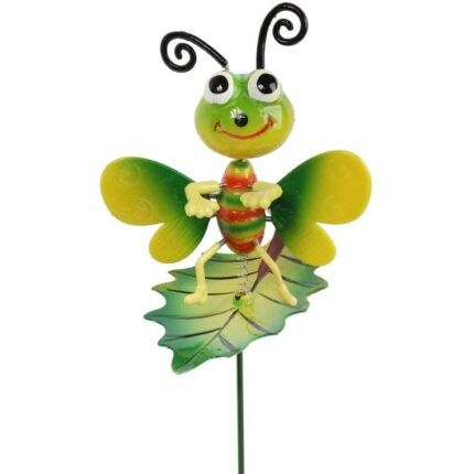 Ruchoma Dekoracja Ogrodowa Wesoły Motylek do Wbijania w Ziemię czy Doniczkę - Zielony