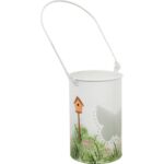 Świecznik Tealight Motylkowy Lampion - Biały z Uchwytem do Zawieszenia - obrazek 2