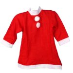 Czerwony Komplet Świąteczny dla Dzieci: Sukienka i Czapka w Stylu Śnieżynki - obrazek 2