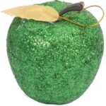 Zestaw 6 Multikolorowych Plastikowych Bombek w Kształcie Jabłek z Brokatem - obrazek 3