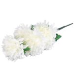 Bukiet 7 dużych chryzantem w kolorze białym 74 cm - obrazek 3