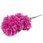 Bukiet 7 dużych chryzantem w kolorze fioletowym 74 cm - obrazek 3