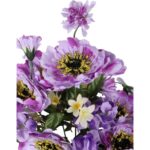 Bukiet 10 kwiatów mix anemonów i hortensji w kolorze fioletowym - obrazek 2