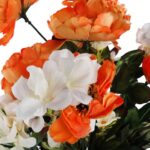 Bukiet 10 kwiatów mix anemonów i hortensji w kolorze POMARAŃCZOWYM - obrazek 2