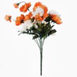 Bukiet 10 kwiatów mix anemonów i hortensji w kolorze POMARAŃCZOWYM