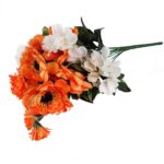 Bukiet 10 kwiatów mix anemonów i hortensji w kolorze POMARAŃCZOWYM - obrazek 3