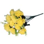Sztuczny bukiet 10 goździków w kolorze żółtym - obrazek 2