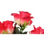 Bukiet 8 róż z dodatkiem bukszpanu w kolorze ciemny róż - obrazek 3