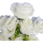 Bukiet 11 róż z bukszpanem 54 cm BIAŁY - obrazek 2