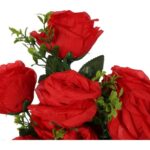 Bukiet 11 róż z bukszpanem 54 cm CZERWONY - obrazek 2