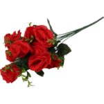 Bukiet 11 róż z bukszpanem 54 cm CZERWONY - obrazek 3