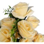Bukiet  11 róż z bukszpanem 54 cm KREMOWY - obrazek 2