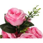 Bukiet 11 róż z bukszpanem 54 cm RÓŻOWY - obrazek 2