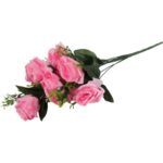 Bukiet 11 róż z bukszpanem 54 cm RÓŻOWY - obrazek 3