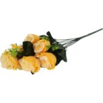 Bukiet 11 róż z bukszpanem 54 cm ŻÓŁTY - obrazek 3