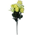 Bukiet 12 kwiatów mix róża z lilią kolor ZIELONY