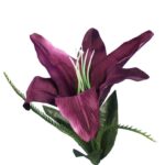 BUKIET 9 JESIENNYCH LILII Z PĄKAMI CIEMNY FIOLET - obrazek 3