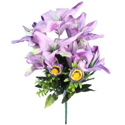 BUKIET 9 JESIENNYCH LILII Z PĄKAMI FIOLETOWY