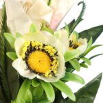 9 Sztucznych Lilii w Kolorze Kremowym - Jesienny Bukiet Dekoracyjny 56 cm - obrazek 3