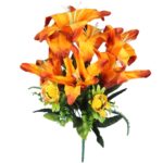 BUKIET 9 JESIENNYCH LILII Z PĄKAMI POMARAŃCZOWY