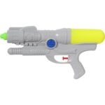 Szary Pistolet na Wodę 33cm z Odwróconym Pojemnikiem i Systemem Ciśnieniowym