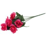 Różowy Bukiet Sztucznych Róż 38cm, 6 Sztuk - Dekoracja do Kompozycji Florystycznych - obrazek 2