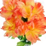 Bukiet Sztucznych Dalii - 7 Sztuk, Kolor Pomarańczowy, Wysokość 60 cm - obrazek 2