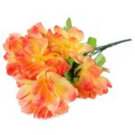 Bukiet Sztucznych Dalii - 7 Sztuk, Kolor Pomarańczowy, Wysokość 60 cm - obrazek 3