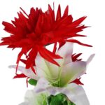 BUKIET 7 KWIATÓW MIX LILIA I ASTRY 70 CM KOLOR CZERWONY - obrazek 2