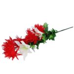 BUKIET 7 KWIATÓW MIX LILIA I ASTRY 70 CM KOLOR CZERWONY - obrazek 3