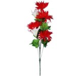 BUKIET 7 KWIATÓW MIX LILIA I ASTRY 70 CM KOLOR CZERWONY