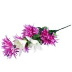 BUKIET 7 KWIATÓW MIX LILIA I ASTRY 70 CM KOLOR FIOLETOWO BIAŁY - obrazek 3