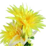 BUKIET 7 KWIATÓW MIX LILIA I ASTRY 70 CM KOLOR ŻÓŁTY - obrazek 2