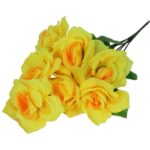 Żółty Bukiet Dekoracyjnych Róż - 7 Sztuk, Realistyczny Wygląd, Wysokość 44cm - obrazek 3