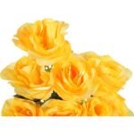 Żółty Bukiet Sztucznych Róż - 7 Sztuk, Wysokość 54cm - obrazek 2