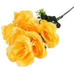 Żółty Bukiet Sztucznych Róż - 7 Sztuk, Wysokość 54cm - obrazek 3