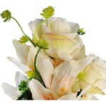 Bukiet mix lilii z różą 52 cm KREMOWY - obrazek 2