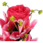 Bukiet mix lilii z różą 52 cm RÓŻOWY - obrazek 2