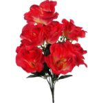 BUKIET 8 RÓŻ Z BUKSZPANEM KOLOR CZERWONY - obrazek 2