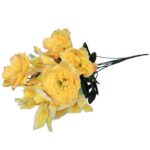 Bukiet sztucznych kwiatów mix piwonii i lilii w kolorze żółtym - obrazek 2