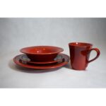 Czerwony Talerzyk Deserowy z Kolekcji Modularnej, Bezpieczny dla Zmywarki i Mikrofalówki, 21,5 cm - obrazek 3