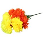 Bukiet 9 chryzantem w kolorze pomarańczowo- żółtym 52 cm - obrazek 3