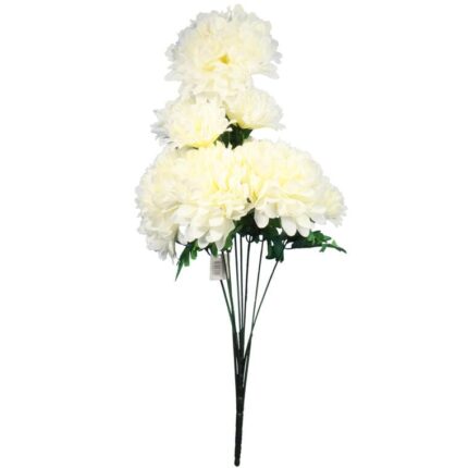 BUKIET 9 DUŻYCH CHRYZANTEM KREMOWYCH