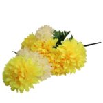 BUKIET 9 DUŻYCH CHRYZANTEM ŻÓŁTO KREMOWYCH - obrazek 3