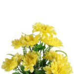 Sztuczne Gerbery w Bukiecie - 9 Sztuk, Kolor Żółty, Wysokość 54 cm - obrazek 2