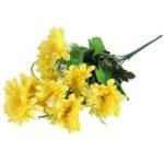 Sztuczne Gerbery w Bukiecie - 9 Sztuk, Kolor Żółty, Wysokość 54 cm - obrazek 3