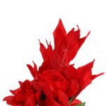 Sztuczny Bukiet Eleganckich Lilii i Róż w Kolorze Czerwonym, 56 cm - obrazek 2