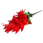 Sztuczny Bukiet Eleganckich Lilii i Róż w Kolorze Czerwonym, 56 cm - obrazek 3