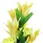 BUKIET MIX 9 SZTUCZNYCH KWIATÓW - LILII I RÓŻY KOLORU ŻÓŁTEGO - obrazek 2